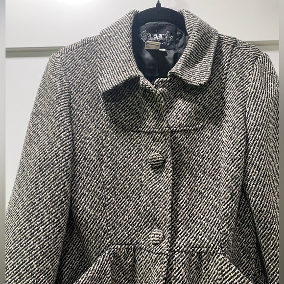 Live a Little Black and White Pea Coat - Picture 2 of 12